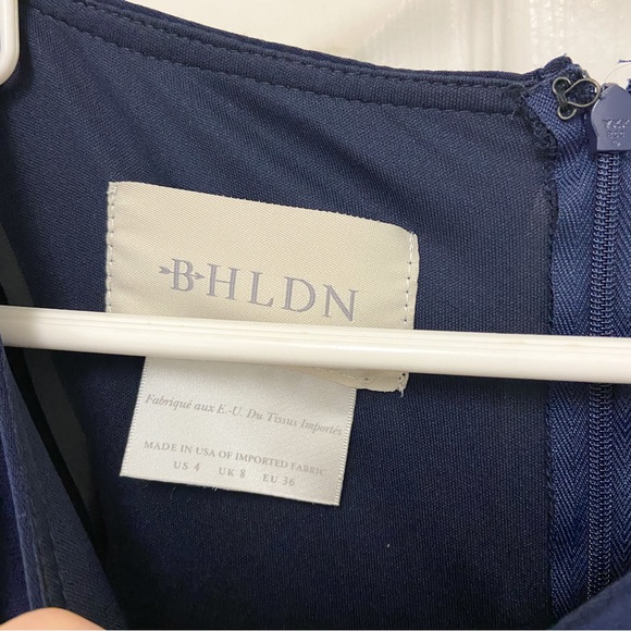 NWT BHLDN Lena in Navy Flutter Sleeve Jersey Slit Front Maxi Dress Gown 4 - Picture 6 of 11